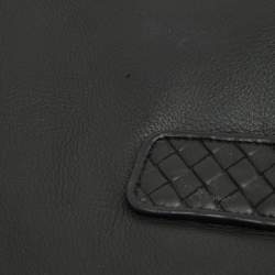 Pre Owned Bottega Veneta Black Intrecciato Leather Briefcase Bag