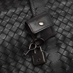 Pre Owned Bottega Veneta Black Intrecciato Leather Duffel Bag