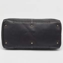 Pre Owned Bottega Veneta Black Intrecciato Leather Duffel Bag