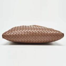 Bottega Veneta Brown Intrecciato Leather Slim Messenger Bag   