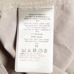 Pre Owned Bottega Veneta Grey Cotton Buttoned Up Collar Detail Shirt S