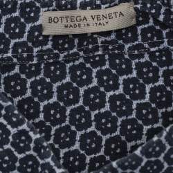 Pre Owned Bottega Veneta Blue Printed Long Sleeve Button Front Shirt M