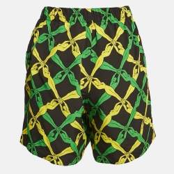 Bottega Veneta Green/Yellow Fantasia Print Crepe Short XXS