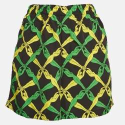 Bottega Veneta Green/Yellow Fantasia Print Crepe Short XXS