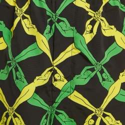 Bottega Veneta Green/Yellow Fantasia Print Crepe Short XXS