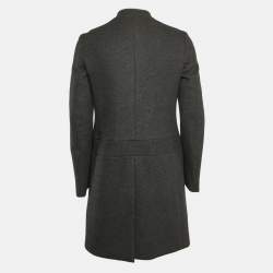 Bottega Veneta Grey Wool Felt Double Breasted Coat M