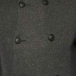 Bottega Veneta Grey Wool Felt Double Breasted Coat M