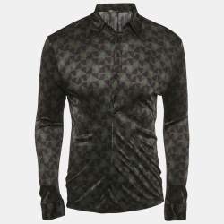 Bottega Veneta Black/Green Graphic Print Jersey T-Shirt M