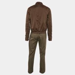 Bottega Veneta Brown Silk/Cotton Jacket and Pants Set L
