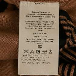 Bottega Veneta Brown Striped Cotton Knit Button Front Shirt L