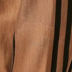 Bottega Veneta Brown Striped Cotton Knit Button Front Shirt L