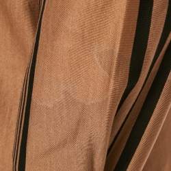 Bottega Veneta Brown Striped Cotton Knit Button Front Shirt L