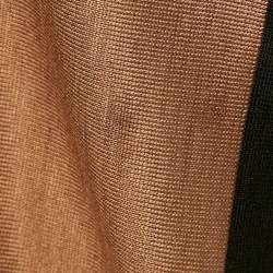 Bottega Veneta Brown Striped Cotton Knit Button Front Shirt L