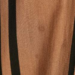 Bottega Veneta Brown Striped Cotton Knit Button Front Shirt L