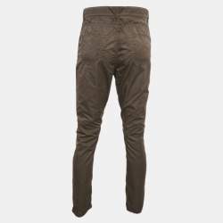 Pre Owned Bottega Veneta Khaki Green Cotton Blend Cruise Pants M