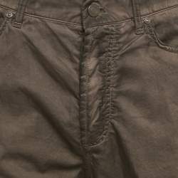 Pre Owned Bottega Veneta Khaki Green Cotton Blend Cruise Pants M
