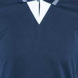 Bottega Veneta Navy Blue Jersey Collared T-Shirt M