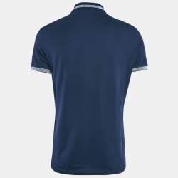 Bottega Veneta Navy Blue Jersey Collared T-Shirt M