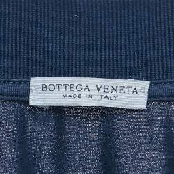 Bottega Veneta Navy Blue Jersey Collared T-Shirt M