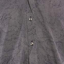 Pre Owned Bottega Veneta Navy Blue Printed Cotton Long Sleeve Shirt L