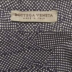 Pre Owned Bottega Veneta Navy Blue Printed Cotton Long Sleeve Shirt L