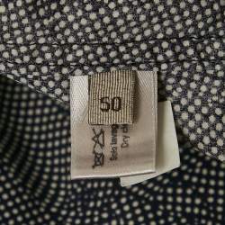 Pre Owned Bottega Veneta Navy Blue Printed Cotton Long Sleeve Shirt L