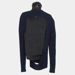 Bottega Veneta Navy Gray Knit Sweater