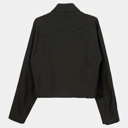 Bottega Veneta Black Cotton Zip-Up Jacket Size 46