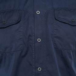 Bottega Veneta Blue Cotton Short Sleeve Shirt S