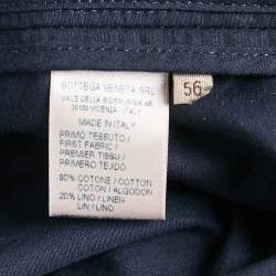 Bottega Veneta Navy Blue Cotton and Mesh Zip-Up Jacket XXXL