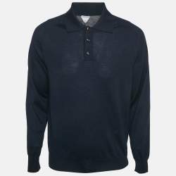 Bottega Veneta Navy Blue Wool Knit Pullover M