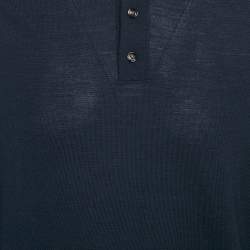 Bottega Veneta Navy Blue Wool Knit Pullover M