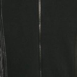 Bottega Veneta Black Leather and Knit Zip-UP Jacket XL