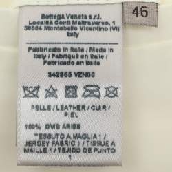 Bottega Veneta Cream Embroidered Leather Jacket S