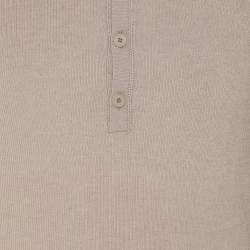 Pre Owned Tom Ford Grey Cashmere Knit Full Sleeve Henley T-Shirt L