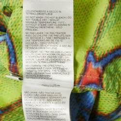 Bottega Veneta Neon Green Printed Synthetic Short Sleeve Shirt L