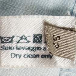 Pre Owned Bottega Veneta Light Blue Washed Effect Cotton Blend Button Front Shirt XL