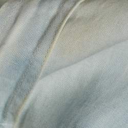 Pre Owned Bottega Veneta Light Blue Washed Effect Cotton Blend Button Front Shirt XL