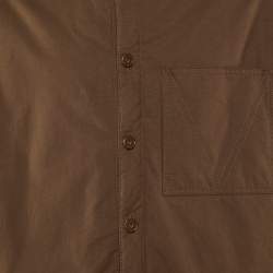 Pre Owned Bottega Veneta Brown Cotton Buttoned Front Shirt Jacket XL