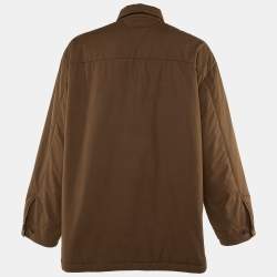 Pre Owned Bottega Veneta Brown Cotton Buttoned Front Shirt Jacket XL