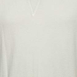Pre Owned Bottega Veneta White Cotton Knit Long Sleeve T-Shirt 4XL