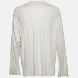 Pre Owned Bottega Veneta White Cotton Knit Long Sleeve T-Shirt 4XL