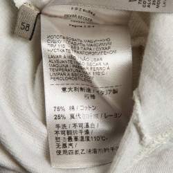 Pre Owned Bottega Veneta White Cotton Knit Long Sleeve T-Shirt 4XL