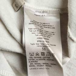 Pre Owned Bottega Veneta White Cotton Knit Long Sleeve T-Shirt 4XL