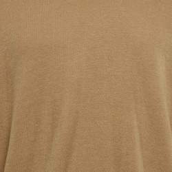 Pre Owned Bottega Veneta Beige Cotton Knit Long Sleeve T-Shirt XXL