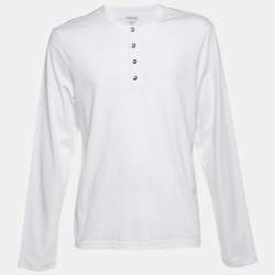 Pre Owned Bottega Veneta White Cotton Long Sleeve T-Shirt XL