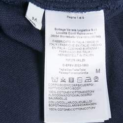 Pre Owned Bottega Veneta Navy Blue Cotton Crew Neck T-Shirt M
