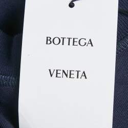 Pre Owned Bottega Veneta Navy Blue Cotton Crew Neck T-Shirt M