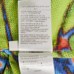 Pre Owned Bottega Veneta Neon Green Printed Synthetic Short Sleeve Shirt L