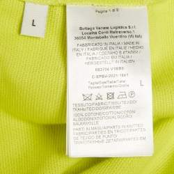 Pre Owned Bottega Veneta Yellow Cotton Collar Trim Polo T-Shirt L